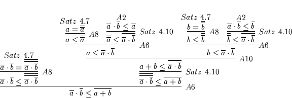 \begin{displaymath}
% latex2html id marker 5080\infer
[A6]
{\overline{a} \cd...
...ne{a} \cdot \overline{b} \leq \overline{b}}
{}
}
}
}
}
}
\end{displaymath}