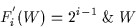 \begin{displaymath}F_{i}^{'}(W) = 2^{i-1} \;\&\; W\end{displaymath}